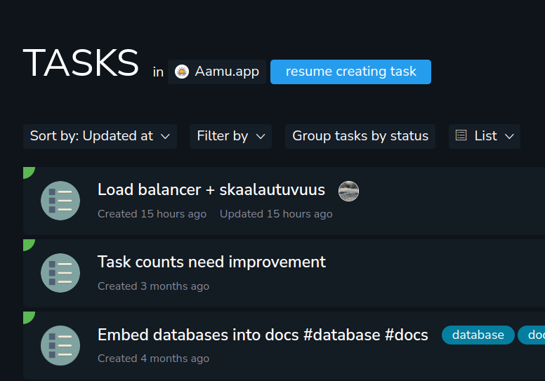 Tasks